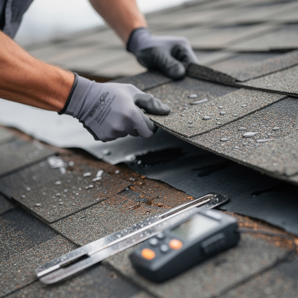 Nashville Roof Repair Experts storm damage assessment on residential roof